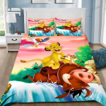 Tekikate Padjap&uuml;&uuml;r Voodipesukomplekt Simba L&otilde;vikuningas T&auml;iskasvanu Poiss T&uuml;druk Magamistoa Kaunistus Laste Kingitus &Uuml;he- Kahekohaline Suurus (135x200cm)