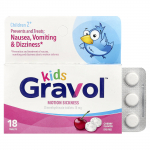 Gravol, Laste liikumishaigus, Kirss, 15 mg, 18 tabletti