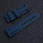 22mm 24mm Pehme Kvaliteetne Veekindel Sukeldumis Kummi Kellarihm Roheline Must Punane Sinine Oranž Kollane Valge Panerai Rihma jaoks Pandlaga 24-22mm&Matt SIlver Buckle tumesinine v&auml;rv
