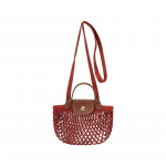Longchamp Le Pliage Filet L&auml;bipaistev Disainiga Kangast V&otilde;rkkott Kootud K&auml;eshoitav Crossbody &Otilde;lakott Mini Naiste kotid Kastanipruun 10139HVH204 Reddish Umber