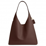 Coach Brooklyn 39 Logo Magnetiline Klappkinnitus Naturaalse Tekstuuriga Nahast Hobo Kott Naiste kotid Messing Vaher CU044-B4MPL Basic Set (Bag+Dust Bag)
