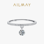 Ailmay Mood 925 H&otilde;be Unikaalne Disain &Uuml;mmargune Ripuv S&otilde;rmuses&otilde;rmus Naistele Elegantne V&otilde;lu Peo Kingitus 7