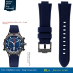 TIMEX T2N721 T2N720 T2N739 jaoks veekindel silikoonist k&auml;ev&otilde;ru Roostevabast terasest pandla Meeste pehme kella rihm Tasuta t&ouml;&ouml;riistad Kruvipinnid 24-16mm blue