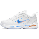 Nike Air Monarch 4 Cushioning Slip Resistant Low top Chunky Sneakers Unisex Blue White AV6676-100(Team56-) 42 white