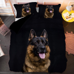 Saksa lambakoera tekikott King Queen 3D armsa koera mustriga voodipesukomplekt lastele poistele t&uuml;drukutele armsa lemmiklooma kutsika pehme lohukott EU single(135x200cm)