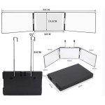 Kolmepoolne peegel, Kahepoolne peegel, Isejuuksel&otilde;ikuse tahavaate kokkupandav peegel, Valgustusega riputatav teleskoopiline juuksurisalongi peegel Black-New Style [Double-Sided Mirror] [1 Piece] gray