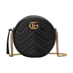 Gucci GG Marmont Must tepitud nahast &uuml;mmargune kaamerakott kuldse ketiga riistvaraga naistele igap&auml;evaseks kasutamiseks Basic Set (Bag+Dust Bag)
