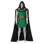 Fantastic Four Dr. Doom Cosplay Kost&uuml;&uuml;m Kombinesoon keepiga XS roheline