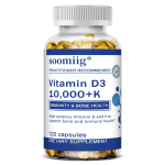 D-vitamiin 250 mcg (10 000 R&Uuml;)+Vitamiin K 20 mcg, 120 kapslit pudelis 120 Capsules white