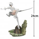 Anime 2B kuju 2B Yorha nr 2 t&uuml;&uuml;p B tegevuskuju mudel S&otilde;dalase kuju Kollektsiooni kaunistus Multikakuju mudel M&auml;nguasi Anime kingitused 24cm