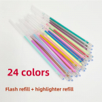 100 v&auml;rvi kuulotsaga geelpliiatsi t&auml;itekomplekt s&auml;delev, markeeriv, gua&scaron;&scaron;, metallik tint ajakirjapidamiseks, kunstiks 24 color refill