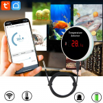 KONLEN Tuya Wifi temperatuuriandur 3m juhtmega sond Digitaalne Smartlife termomeeter Nutikas kodu Basseini termostaat Kaugjuhtimispuldiga alarm with AU power plug
