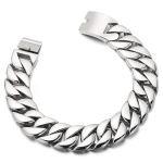 Kalen 20mm Punk Meeste Naiste Roostevabast Terasest Kaelakee Raske Suurem Kaelakee Curb Kuuba Kett Choker Ehted 40/42cm Pikkus 40cm white