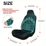 2 tk Teal Mandala Bloom Istmekate Komplekt &ndash; Kvaliteetsed, Vastupidavad Ja Stiilsed Istmekatted, Sobivus, Lihtne Puhastada, Aastaringselt U