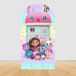 Multikakujuline nukumaja kaar Foto taust Beebipidu kaunistus T&uuml;drukute s&uuml;nnip&auml;evapidu Kaarekujulised kattepildid Fotograafia taustatarvikud 1.6x3.9ft (50x120cm) pink