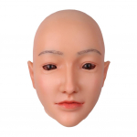 Silikoonist naissoost maski peakate kapuutsid ilus t&uuml;drukun&auml;oga mask paroodia rekvisiidid Cosplay'ks Crossdresser naised mehed transsoolised No Makeup Color 1