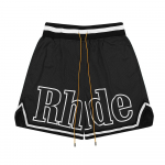 Piiri&uuml;lene trendikas br&auml;nd RHUDE Ameerika high street kahev&auml;rvilised triibulised elastikust spordiv&otilde;rgust korvpalli 5-punktilised l&uuml;hikesed p&uuml;ksid meestele ja naistele S must