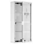 4-tasandiline roostevabast terasest seinale kinnitatav ravimikapp klaasist lukustatava uksega hoiuriiulid Kodutarbed Vannitoam&ouml;&ouml;bel 60Kx30Lx12S(cm) w/2 v&otilde;tit 30 x 12 x 60 cm h&otilde;be