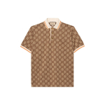 GUCCI Gg Logo Jacquard Polo S&auml;rk 742384-XJFGU-2270 L-No Original Gift Bag Or Gift Box beež