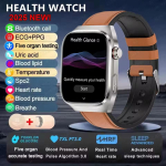 2026 UUS EKG Verer&otilde;hk Verehapnik S&uuml;damer&uuml;tm Temperatuur Vererasv Uriinhape Tervisediagnostika AMOLED 650mAh 5.3BT K&otilde;ne SmartWatch Brown Leather