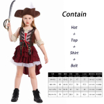 T&uuml;drukute piraadikapteni cosplay kost&uuml;&uuml;m Lastele Meremeeste rollim&auml;ng Halloweeni Purimi karnevalipeo kost&uuml;&uuml;m Lava kost&uuml;&uuml;m S black