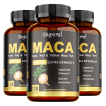 Buporai - 1500mg Peruu Must, Punane ja Kollane Maka Segu Ekstrakti Kapslid - Energia 120*3