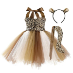 Halloweeni Laste Loom Kass Cosplay T&uuml;drukute Kost&uuml;&uuml;m Litritega Nailonv&otilde;rk T&uuml;llkleit Peaehe Saba Laste S&uuml;nnip&auml;evapeo Kost&uuml;&uuml;mid 10T beige