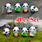 4 TK Mini Panda loomakujukesed Nukumaja m&auml;nguasjad Miniatuurid/Terrarium Micro Fairy Garden DIY