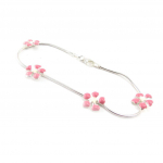 Les Tr&eacute;sors De Lily [G1098] - Bracelet Argent 'Flora' rose Heleroosa
