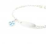 Les Tr&eacute;sors De Lily [G1743] - Gourmette Argent 'Bambino' fleur sinine