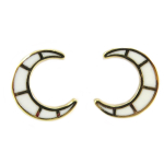 7bis [Q6101] - K&auml;sit&ouml;&ouml;k&otilde;rvar&otilde;ngad  Luna  kuldne valge - 11x10 mm valge