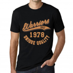 Meeste vintage T-s&auml;rk graafilise tr&uuml;kiga Warriors Since 1978 s&uuml;gavmust XS must