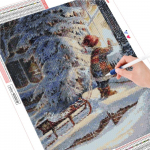 Uus saabunud teemanttikandid, laste 5D teemantmaaling, talvine t&auml;isruudukujuline mosaiik j&otilde;ulukaunistused koju Full Round (20X30CM)