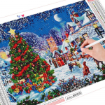 5D DIY teemantmaaling maastik lumi t&auml;ispuur ristpistes teemanttikandid j&otilde;ulupuu n&auml;put&ouml;&ouml; kodukaunistus Full Round (20X30CM)