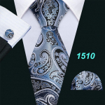 Hallid lipsud meestele 8 kujundusega Paisley triibuline ruuduline siidist kaelaside Hanky ​​mansetin&ouml;&ouml;pide komplekt Barry.Wang N-1510