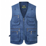 Meeste vest vabaaja mantel kevadsuvi meeste kalap&uuml;&uuml;giriided lahtised puuvillased mitme taskuga t&otilde;mblukk Tuulekindel v&auml;lisriided, mantel, varrukateta jakk mehele 6XL sinine