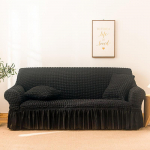 &Uuml;hev&auml;rvilised kaasaegne kvaliteetne euro Jacquard venivad elastsed diivanikatted nurgadiivanile 1/2/3/4 sektsioondiivani kate elutuppa 3 Seaters/190*230cm must