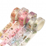 6 rulli Washi teibi komplekt lilleline kuldne foolium Washi maskeeriv teip 15 mm lai taimelehed lilled dekoratiivne 6 Rolls