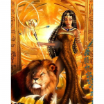 5D DIY Teemantmaali Kuninganna ja L&otilde;vi Ristpistes Komplekt Mosaiik Teemanttikandid Roos T&auml;is&uuml;mmargune/ruudukujuline puur Kodukaunistus Round 20x30cm