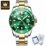 OLEVS 5885 koos kinkekarbiga Luksuslik roheline Water Ghost Quartz Watch veekindel meeste k&auml;ekell meeste k&auml;ekell