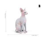 1 tk Erksa kassi kuju Sfinks, karvutu kass, meditatsioonikunsti skulptuur 4.6x3.6x8cm hall v&auml;rv