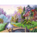 Uus 5D DIY Teemantmaal, T&auml;isringi puur k&uuml;la maastik Ristpistes Lilled Teemanttikandid K&auml;sit&ouml;&ouml; Kodukaunistus Full Round 15x20CM