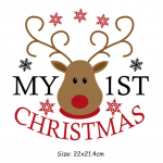 J&otilde;ulukleebis Plaaster ise soojuse &uuml;lekandmine j&otilde;ulukinke triibud isetegemise tarvikute kleebis kuumpressimine, aplikeeritud minu esimesed j&otilde;ulud 22.5x22.5cm