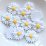 20 tk 23 mm valge vaigust kr&uuml;santeemi lilled, lameda seljaga Cabochon DIY ehted/k&auml;sit&ouml;&ouml; scrapbooking kaunistus valge