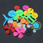 55 tk v&auml;rvilise k&auml;igukastiga s&otilde;ukruvi peav&otilde;lli kroonratta rihmaratas plastikust hammasratas DIY tehnoloogia tarvikud 55pcs a kit