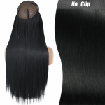 MISS WIG s&uuml;nteetiline pikk sirge ilma klambriteta N&auml;htamatu traat juuksepikendused Lainelised looduslikud must pruunid blondid juukset&uuml;kk 55cm