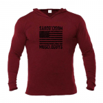 Muscleguys Slim Fit pikkade varrukatega T-s&auml;rk Meeste valge pealmine puuvillane sisemine s&auml;rk Kevad- ja s&uuml;gisriided M must