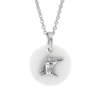 Les Tr&eacute;sors De Lily [R4914] &ndash; h&otilde;bevalge h&otilde;bedane kaelakee  Horse  (roodiumiga kaetud) - 15 mm (keraamiline) valge
