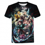 Demon Slayer 3D prindiga T-s&auml;rk meeste naiste suvemood vabaaja l&uuml;hikeste varrukatega unisex Harajuku t&auml;navar&otilde;ivad, suur T-s&auml;rk M