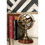 Astrolabe Antique 5-tolline armillary messingist t&ouml;&ouml;laua gloobus, puidust alus, vanaaegne kingitus &ndash; messingist maakera Astrolabe Armillary j&otilde;ulude kodukaunistus